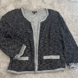 Express Black and Gray Knit Cardigan